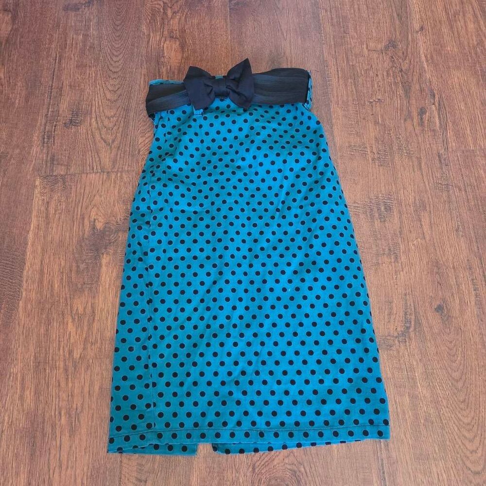 Switchblade Stiletto Polka Dot Midi Pencil Skirt